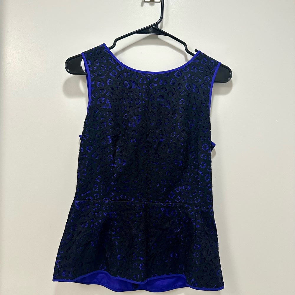 Banana Republic Black and Blue Lace Blouse